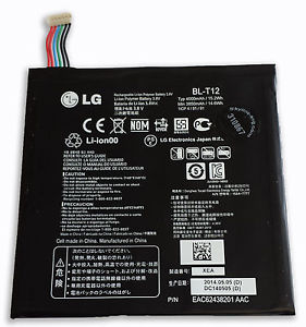 LG BL-T12 batterie originale 3.8V 4000mAh pour ordinateur portable LG G pad 7.0 V400, G pad 7.0 V410 séries
