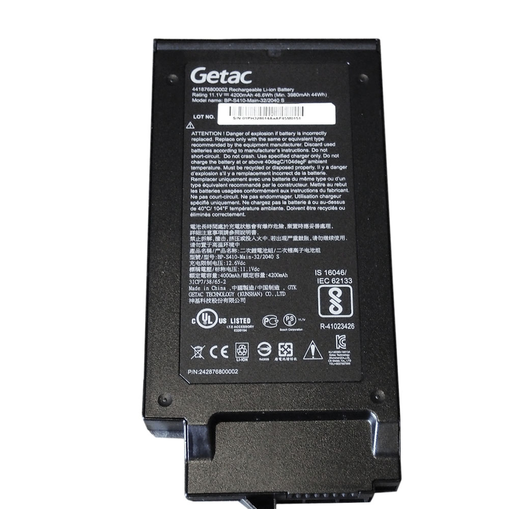 Batterie originale GETAC 242876800002 BP-S410-2nd-32 441876800002 11.1V 4200mAh pour ordinateur portable GETAC S410 séries