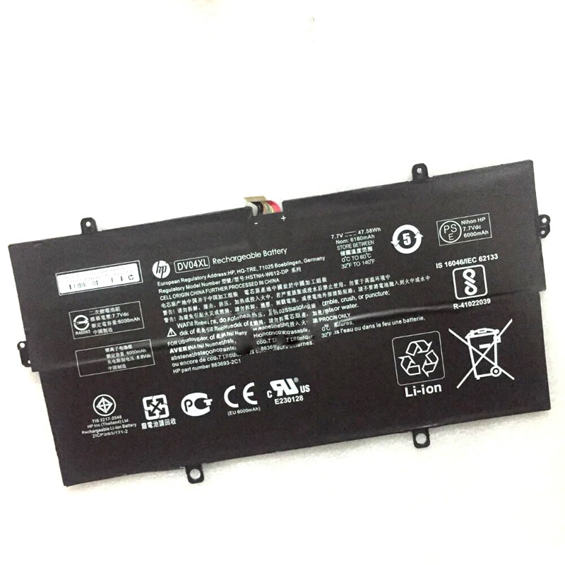 Batterie originale HP 863693-2C1 864265-855 DV04046XL 7.7V 6180mAh pour ordinateur portable HP Elite x3, Elite X3 LAP DOCK, Elite x3 Lap Dock part 1 séries