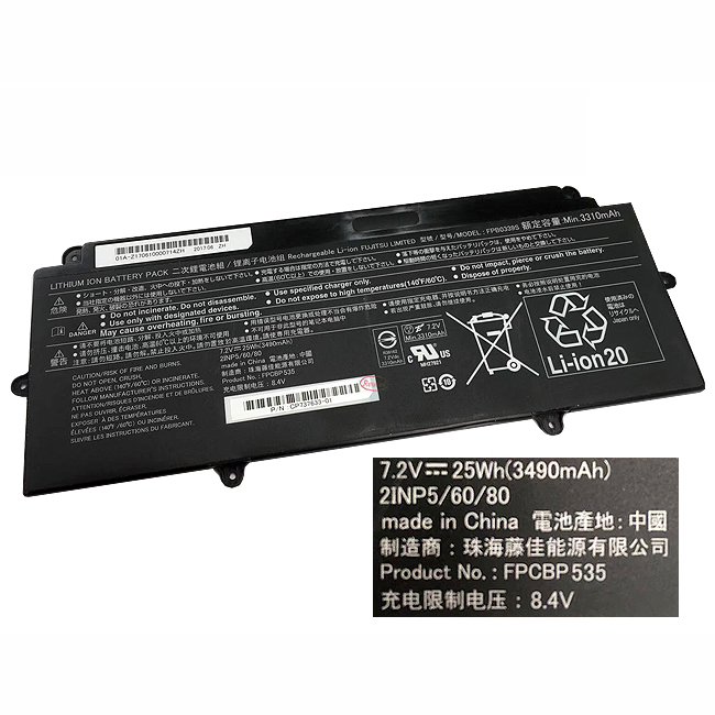 Batterie originale Fujitsu FPB0339S FPCBP535 CP737633-01 7.2V 3470mAh pour ordinateur portable Fujitsu FPB0339S, FPCBP535 séries