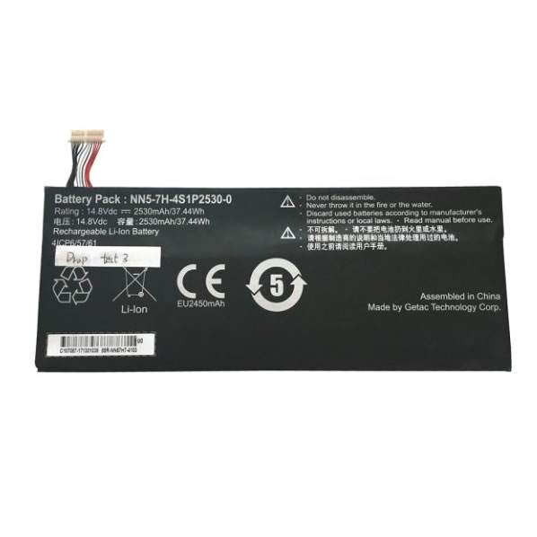 Batterie originale GETAC NN5-7H-4S1P2530-00 14.8V 2530mAh pour ordinateur portable GETAC NN5-7H-4S1P2530-00 séries