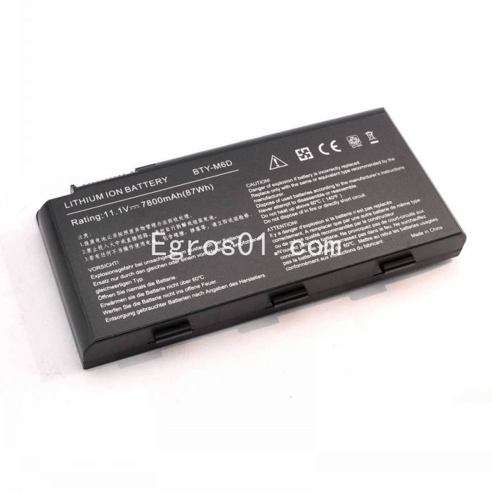 MSI 957-16FXXP-101, BTY-M6D, S9N-3496200-M47 batterie remplacement 7800mAh pour ordinateur portable MSI GX780R, GX780DXR, GX780DX, GX780, GX680R, GX680, GX660R séries