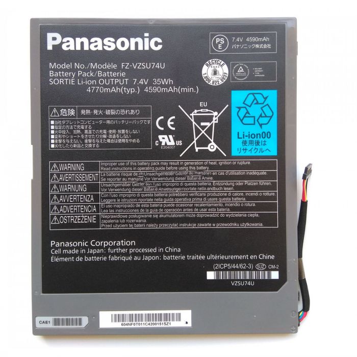 Batterie originale Panasonic FZ-VZSU74U VZSU74U 7.4V 4770mAh, 35Wh pour ordinateur portable Panasonic TOUGHPAD FZ-A1 4G TABLET Toughpad TM séries