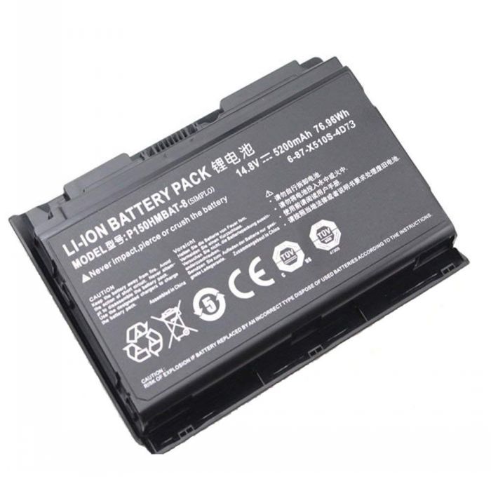 Batterie originale Clevo 6-87-X510S-4D72 6-87-X510S-4D73 6-87-X510S-4D74 P150HMBAT-8 14.8V 5200mAh pour ordinateur portable Clevo P150 P150EM X511 séries