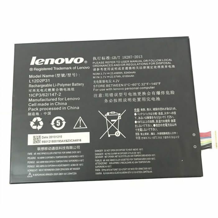 Batterie originale Lenovo 1ICP556120-2, L11C2P31, L11C2P32, L12D2P31 3.7V 6340mAh pour ordinateur portable Lenovo IdeaTab B6000-F IdeaTab S6000 IdeaTab S600H S6000-H séries