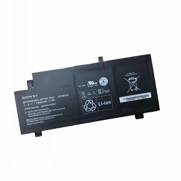 Batterie originale Sony VGP-BPS34 VGP-BPS34 11.1V 3650mAh pour ordinateur portable Sony F15A16 F15A16SC VAIO-CA46 SV-T13122CYS CA47 CA48 séries